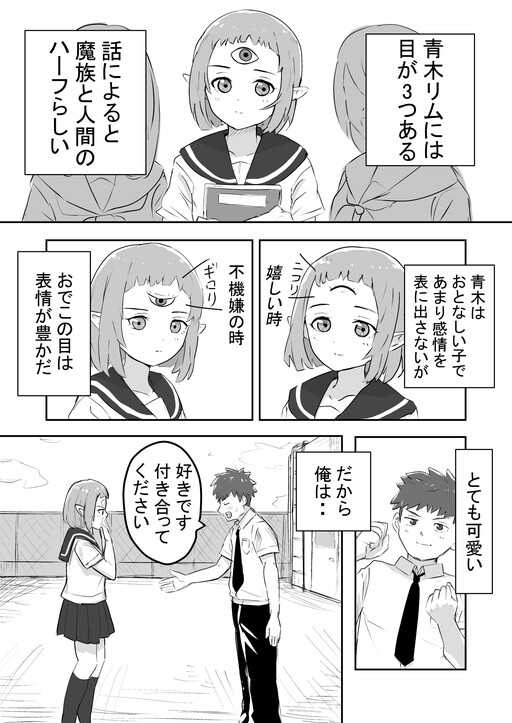 Mitsume no Onna no Ko ni Kokuhaku Suru Hanashi